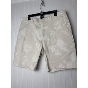 Boca Classics Islandwear Mens 36 Tropical Pineapple Hibiscus Chino Shorts Beige